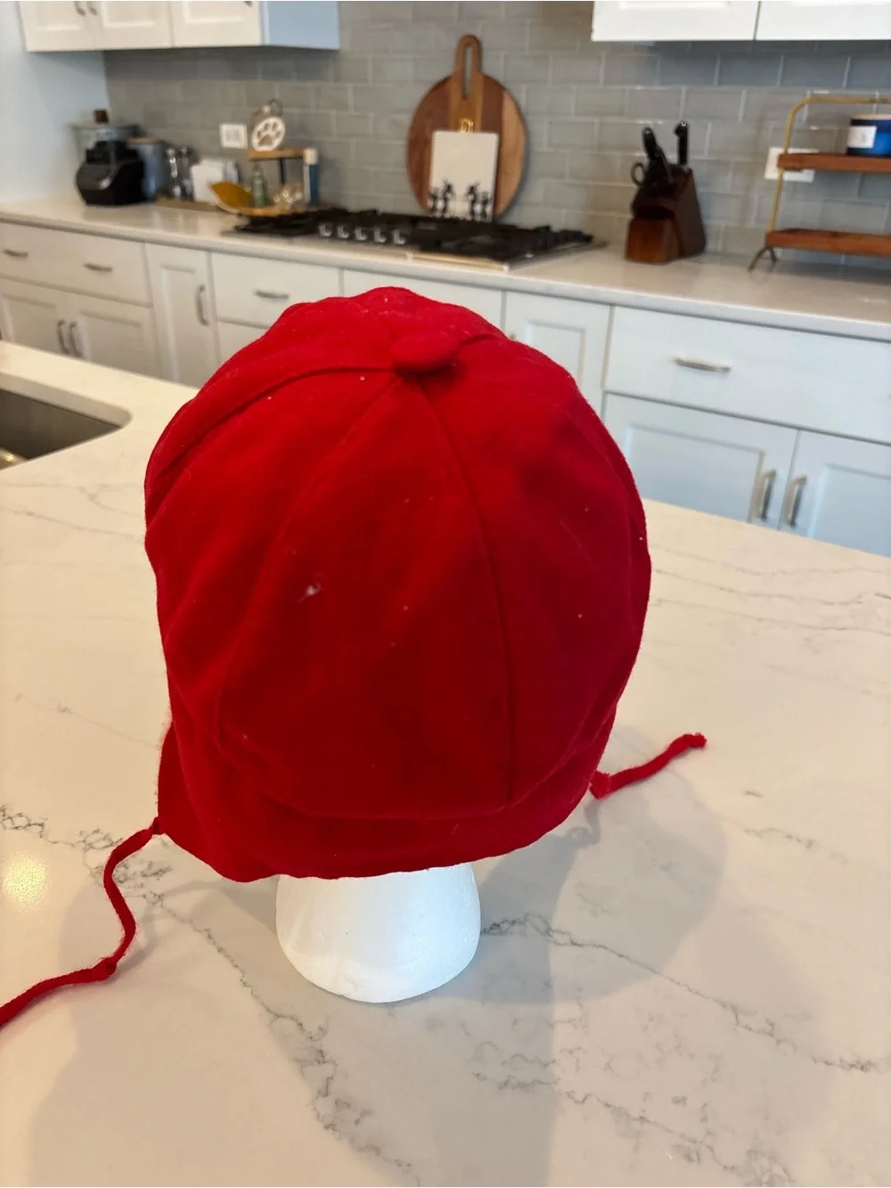Vintage Red Sherpa-Lined Earflap Hat